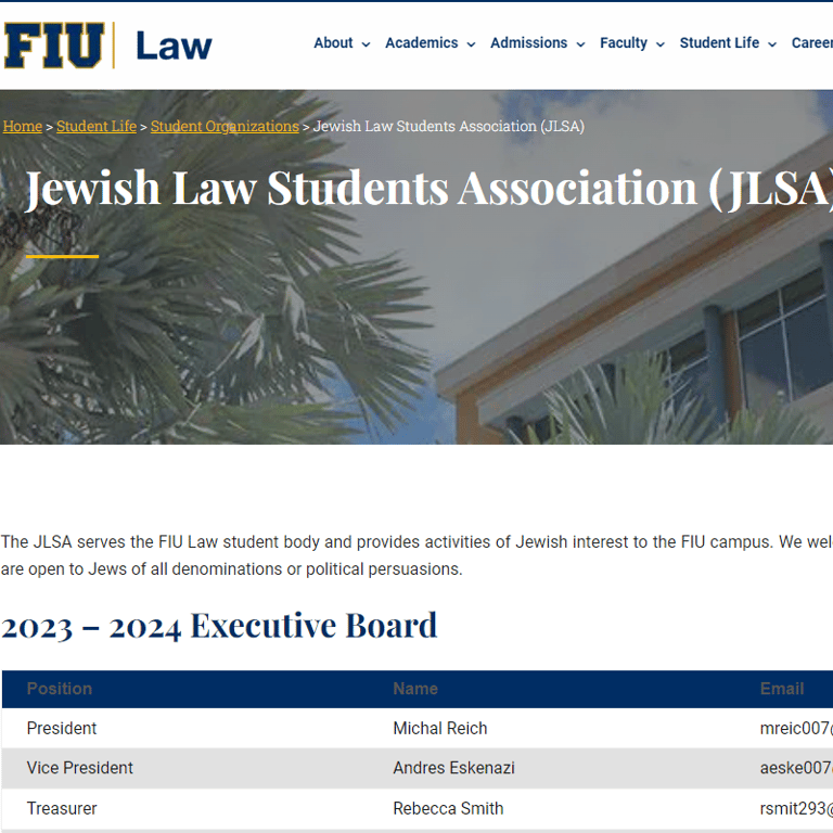 Jewish Organization in Florida - Jewish Law Students Association at FIU Law